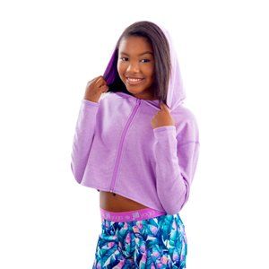 Jill Yoga Girls Cropped Zip-Up Hoodie | Size 10 M